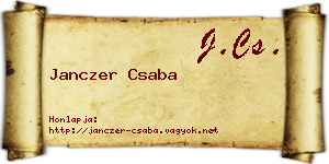 Janczer Csaba névjegykártya